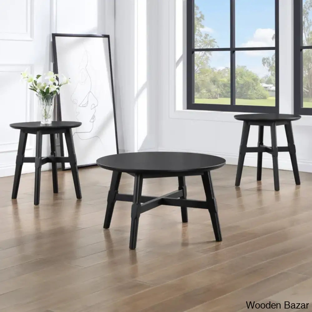 Briden 32’’ Round Solid Wood Coffee And Center Table