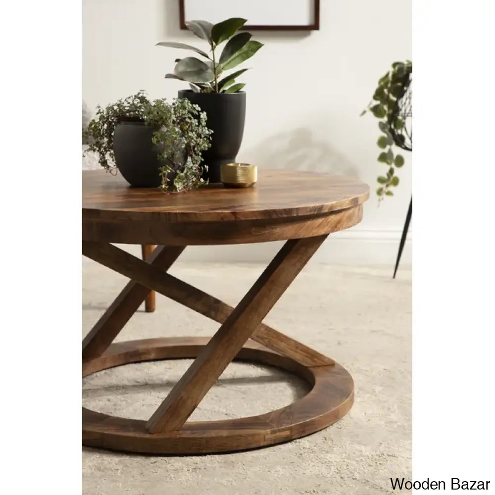 Brinson Solid Wood Trestle Coffee And Centertable