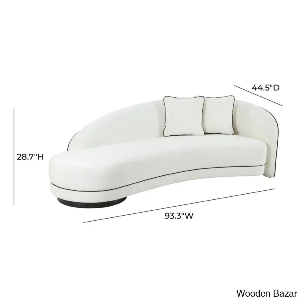 Velvet Curved Sofa-5