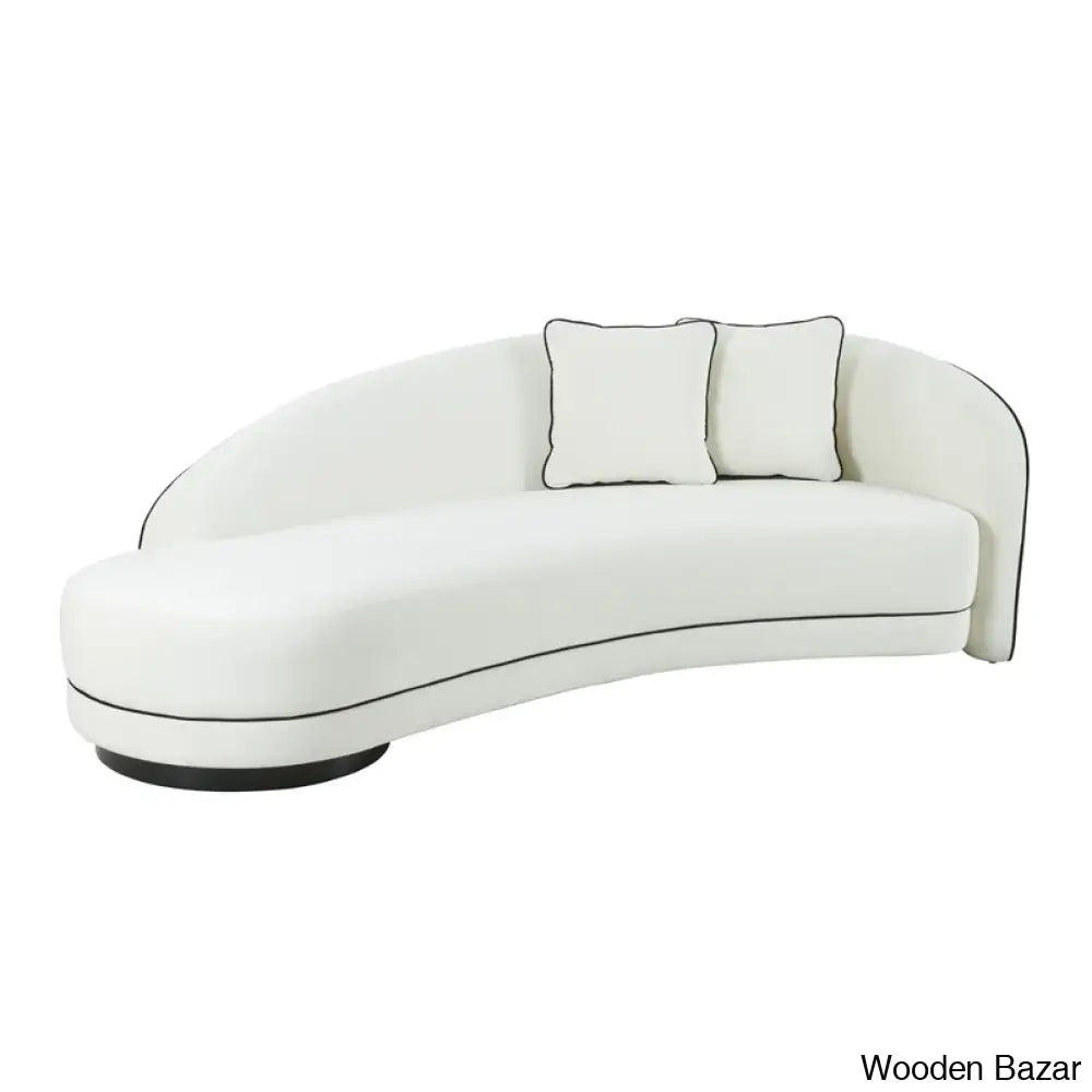 Velvet Curved Sofa-3