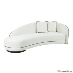 Velvet Curved Sofa-3