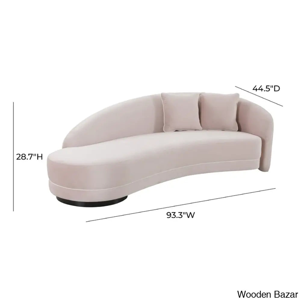 Velvet Curved Sofa-9