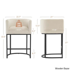 Brithx 27’’ Counter And Bar Stool With Metal Frame (Set Of 2)