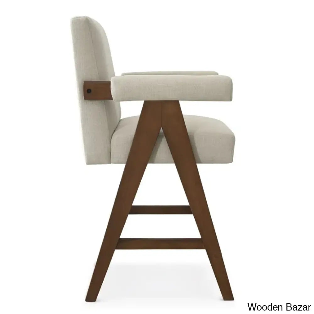 Brittniea Swivel Upholstered 25.5’’ Counter And Bar Stool With Solid Wood Frame