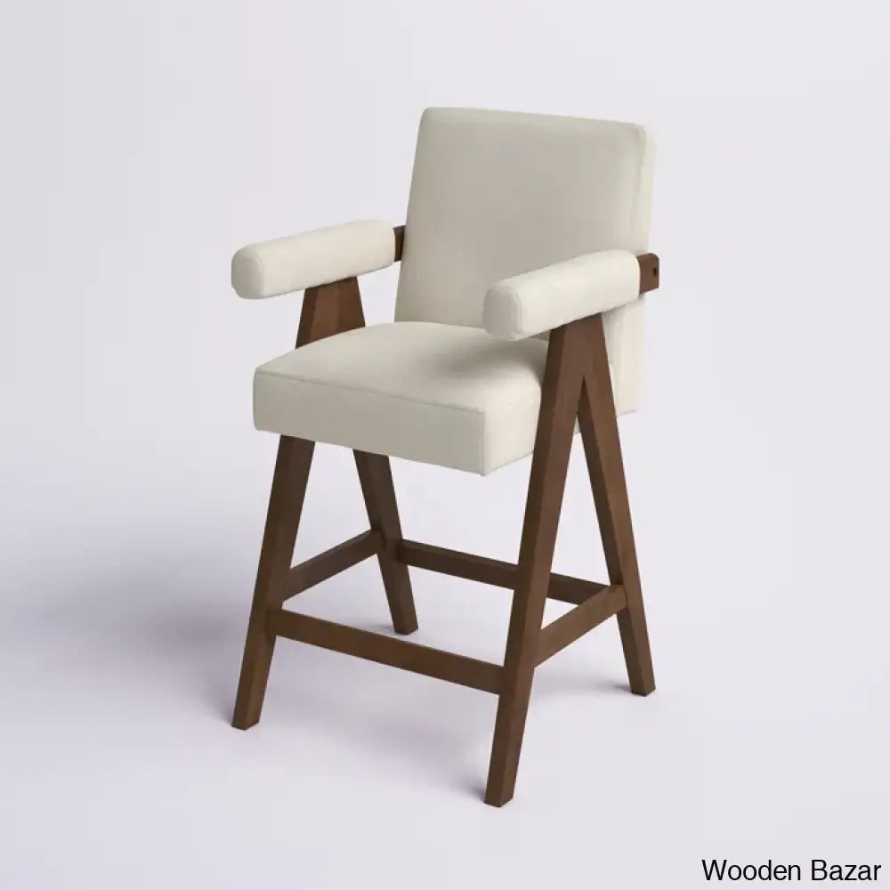 Brittniea Swivel Upholstered 25.5’’ Counter And Bar Stool With Solid Wood Frame