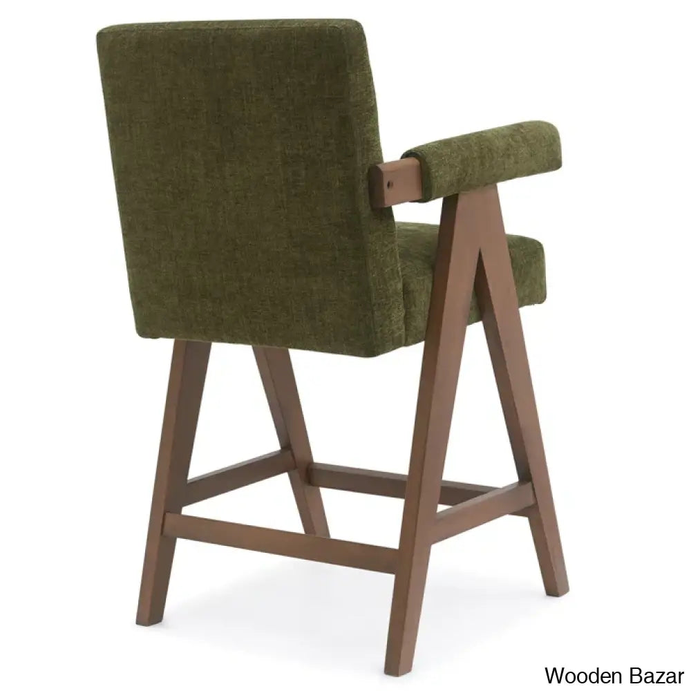 Brittniea Swivel Upholstered 25.5’’ Counter And Bar Stool With Solid Wood Frame