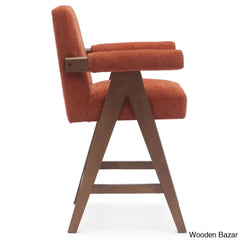 Brittniea Swivel Upholstered 25.5’’ Counter And Bar Stool With Solid Wood Frame