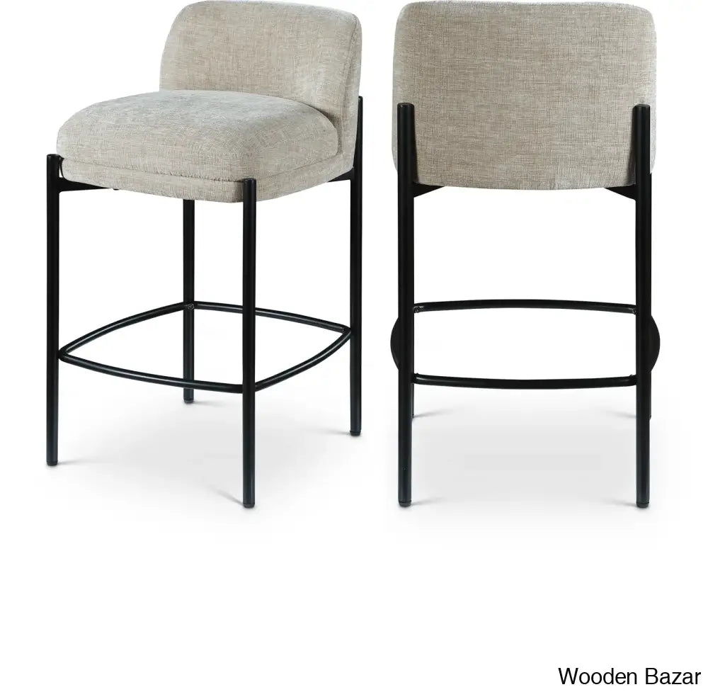 Brixeno Upholstered 26’’ Counter Stool With Metal Frame (Set Of 2)