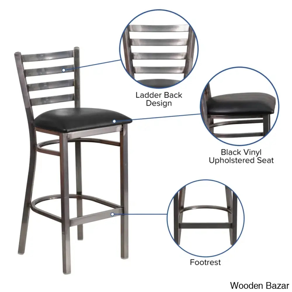 Brixtony Swivel Hercules Series Ladder Back Metal Restaurant Counter And Bar Stool By Flash