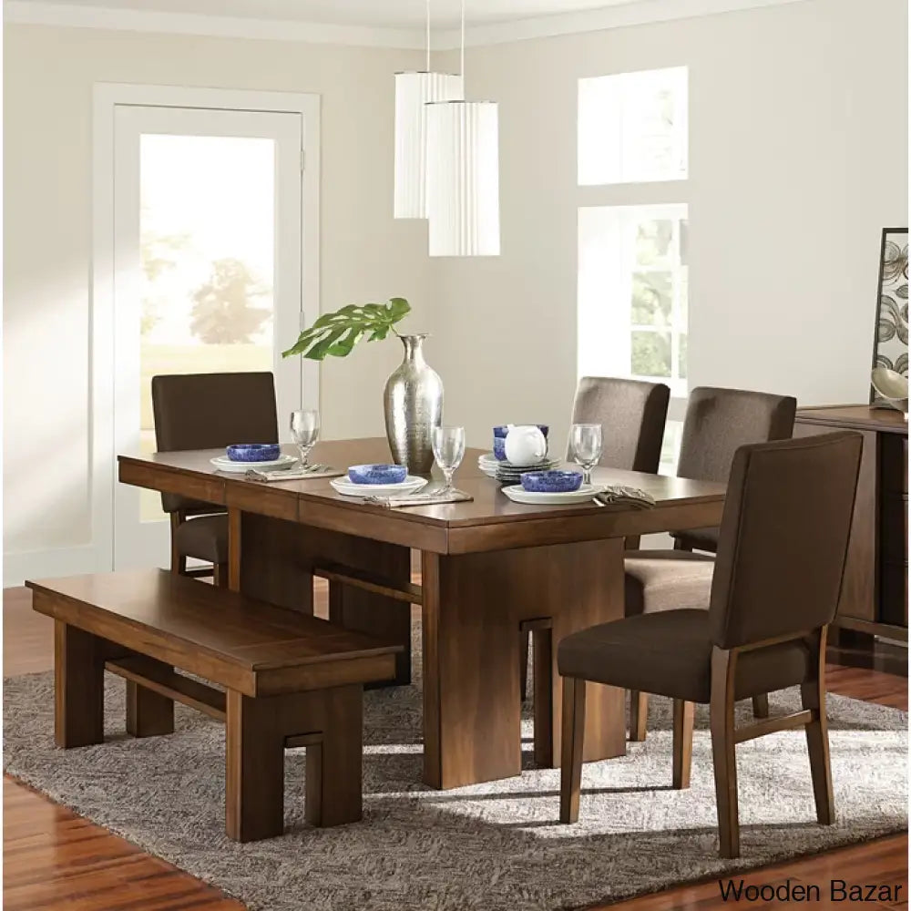 Bromley 6 Seater Modern Extendable Dining Set