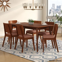 Bronson 4 & 6 Seater Wooden Dining Table Set - Bazar