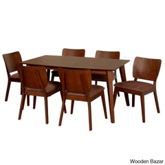 Bronson 4 & 6 Seater Wooden Dining Table Set - Bazar