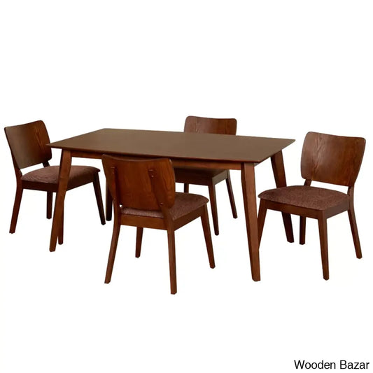 Bronson 4 & 6 Seater Wooden Dining Table Set - Bazar