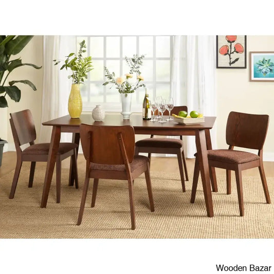 Bronson 4 & 6 Seater Wooden Dining Table Set - Bazar