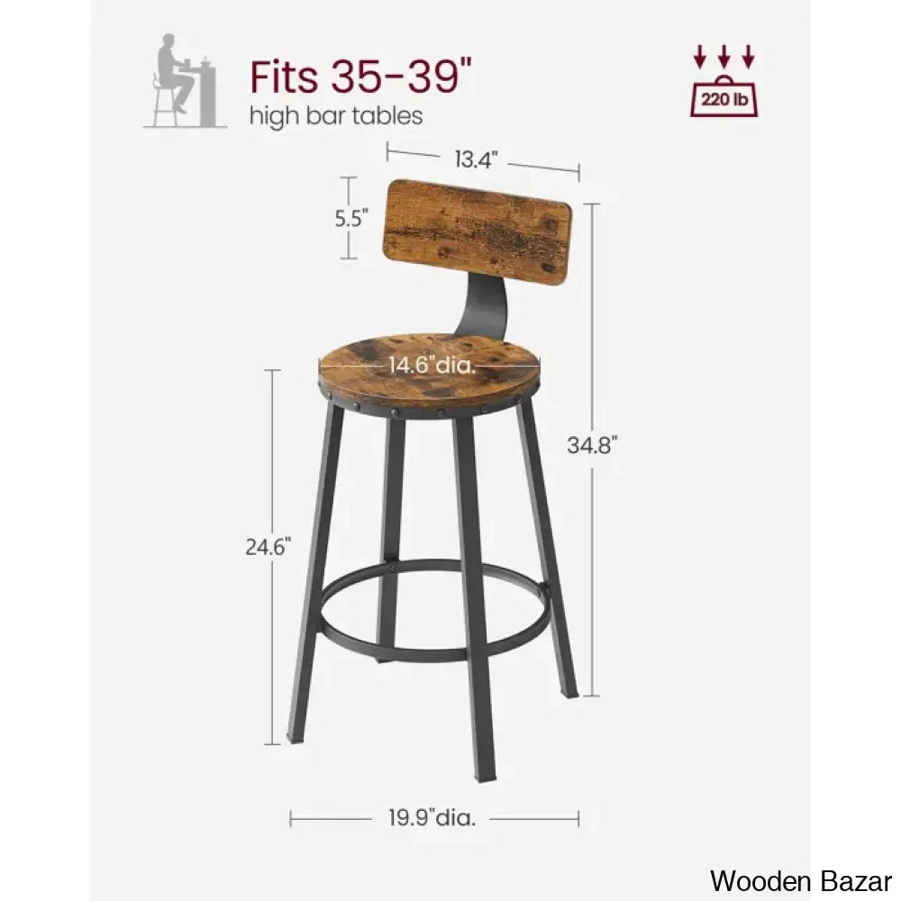 Brookdalez Swivel Counter And Bar Stool With Metal Frame (Set Of 2)