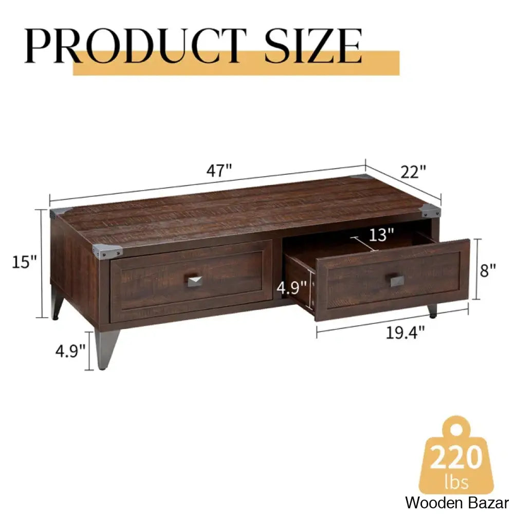 Browrah Coffee And Center Table With 2 Large Drawers