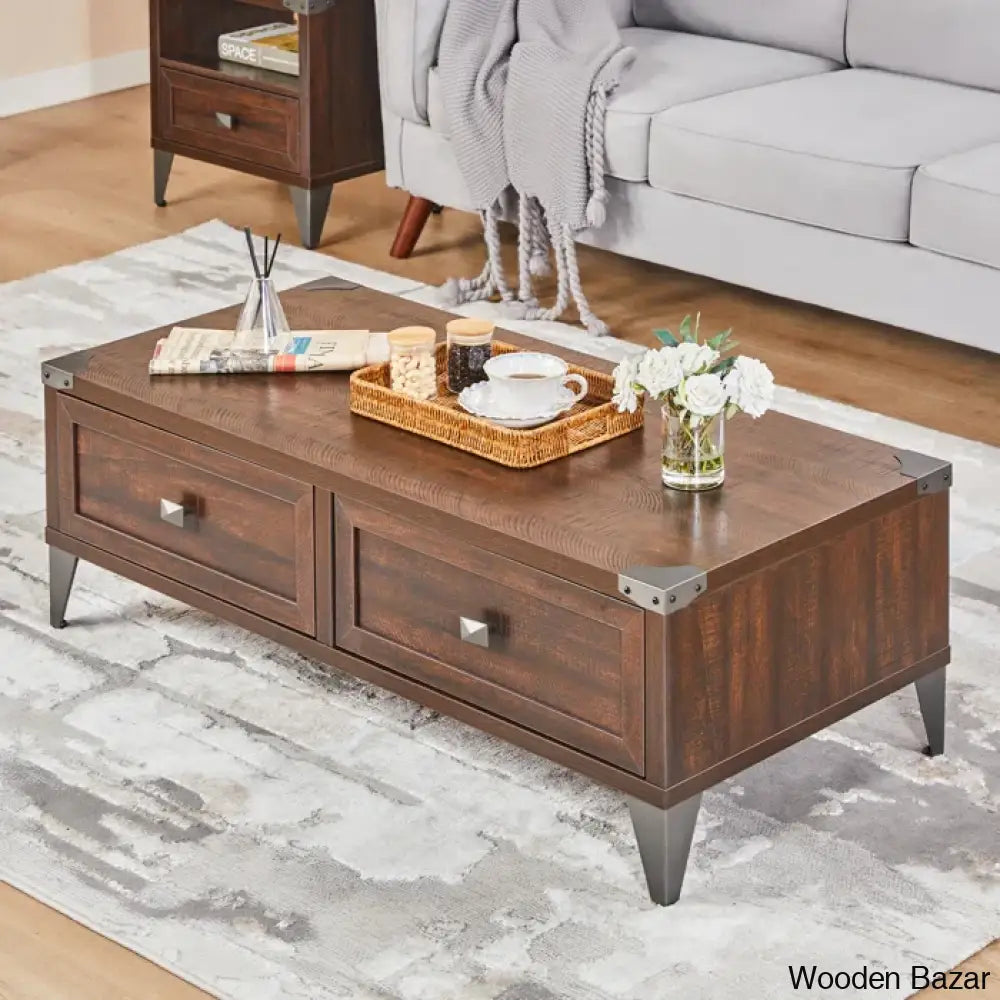 Browrah Coffee And Center Table With 2 Large Drawers