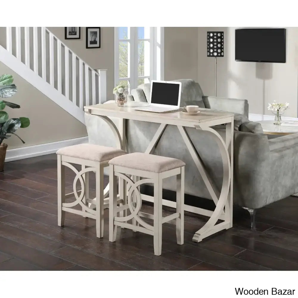 Bryce New 2 Seater Wooden Trestle Dining Set - Bazar