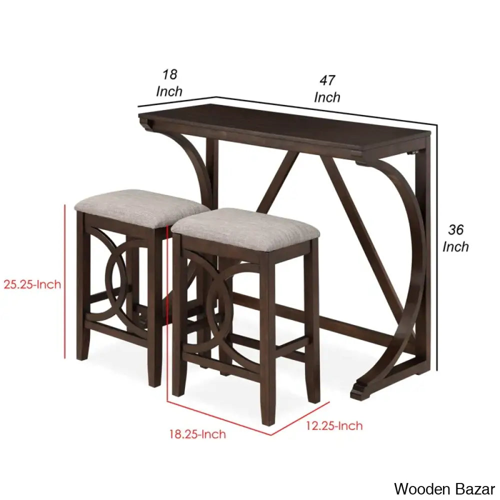 Bryce New 2 Seater Wooden Trestle Dining Set - Bazar