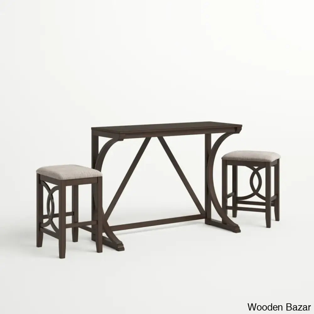 Bryce New 2 Seater Wooden Trestle Dining Set - Bazar