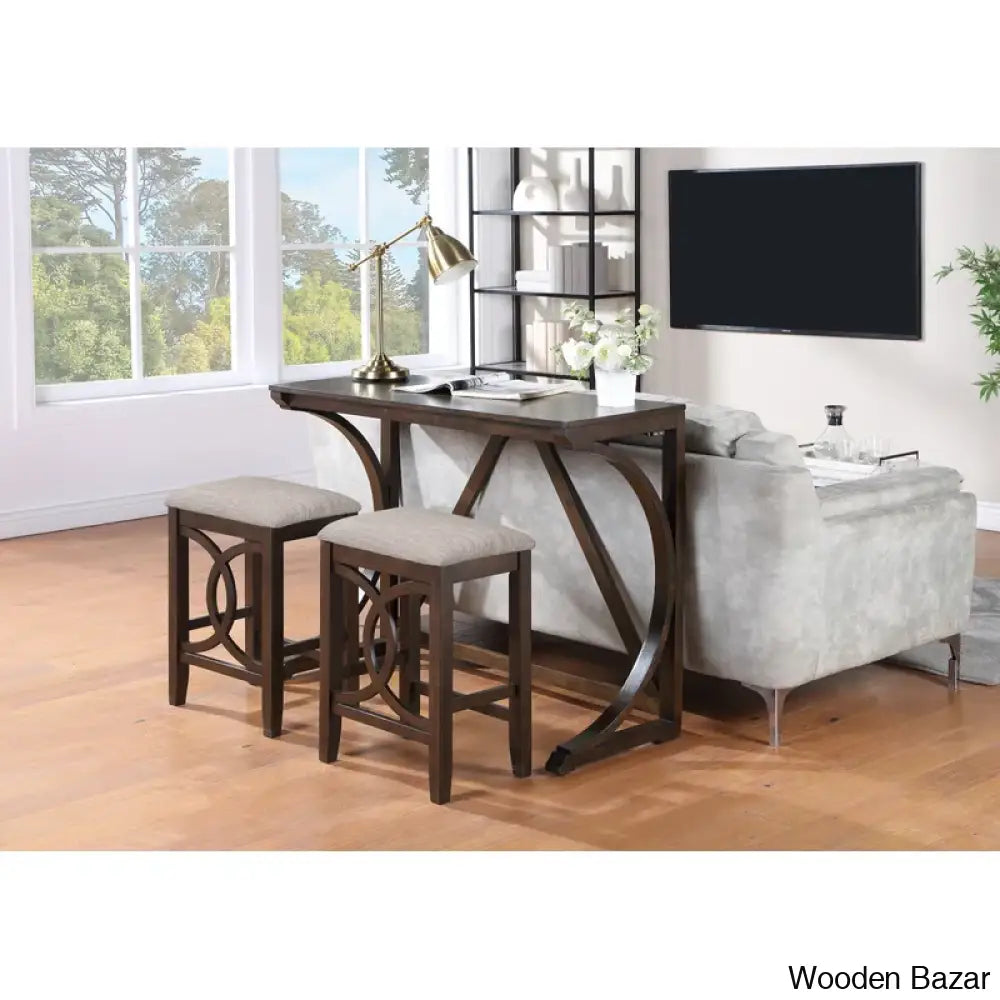 Bryce New 2 Seater Wooden Trestle Dining Set - Bazar