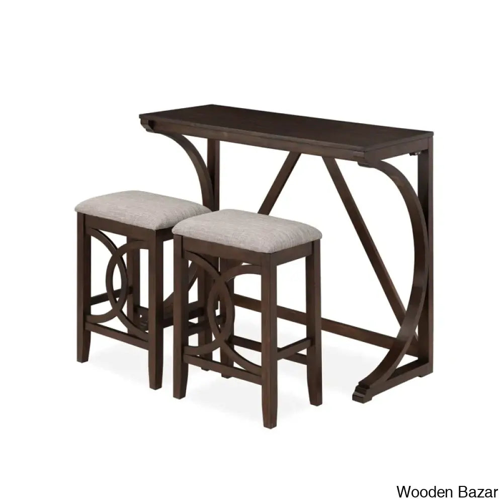 Bryce New 2 Seater Wooden Trestle Dining Set - Bazar