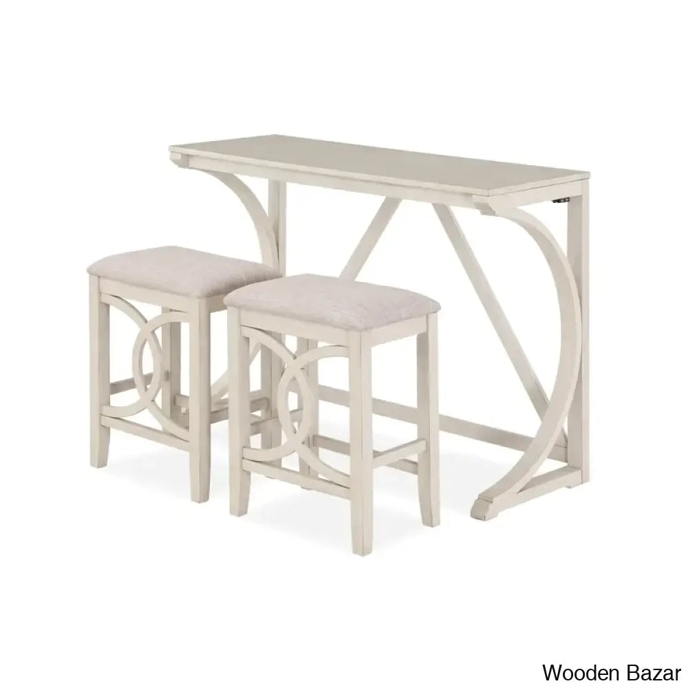 Bryce New 2 Seater Wooden Trestle Dining Set - Bazar