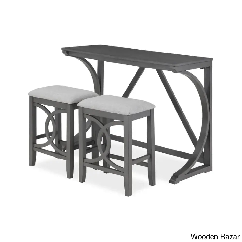 Bryce New 2 Seater Wooden Trestle Dining Set - Bazar