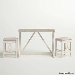 Bryce New 2 Seater Wooden Trestle Dining Set - Bazar