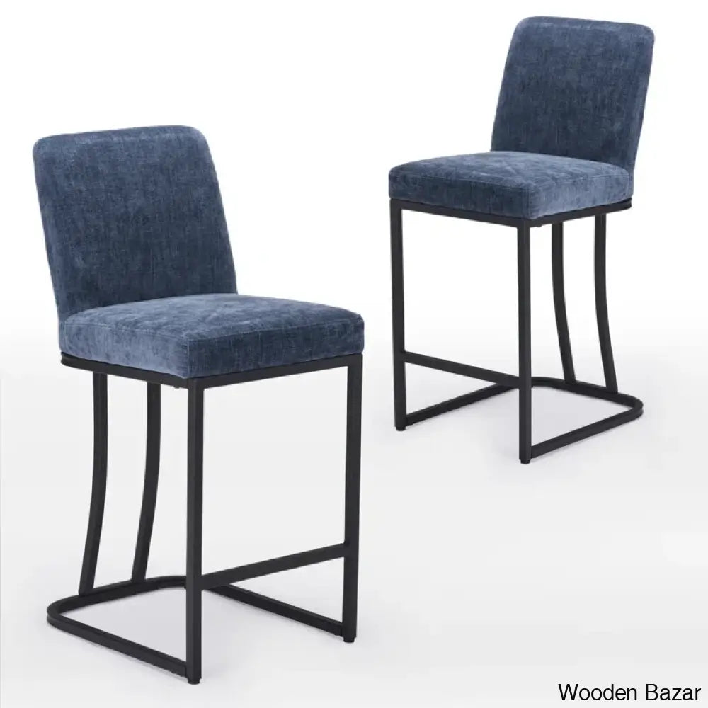 Brykenc Swivel Upholstered 23.4’’ Counter And Bar Stool With Metal Frame (Set Of 2)