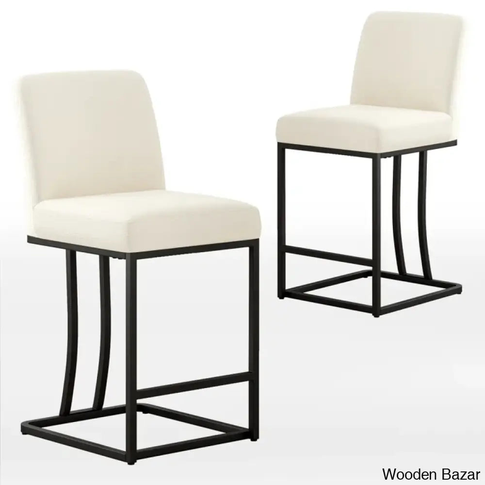 Brykenc Swivel Upholstered 23.4’’ Counter And Bar Stool With Metal Frame (Set Of 2)