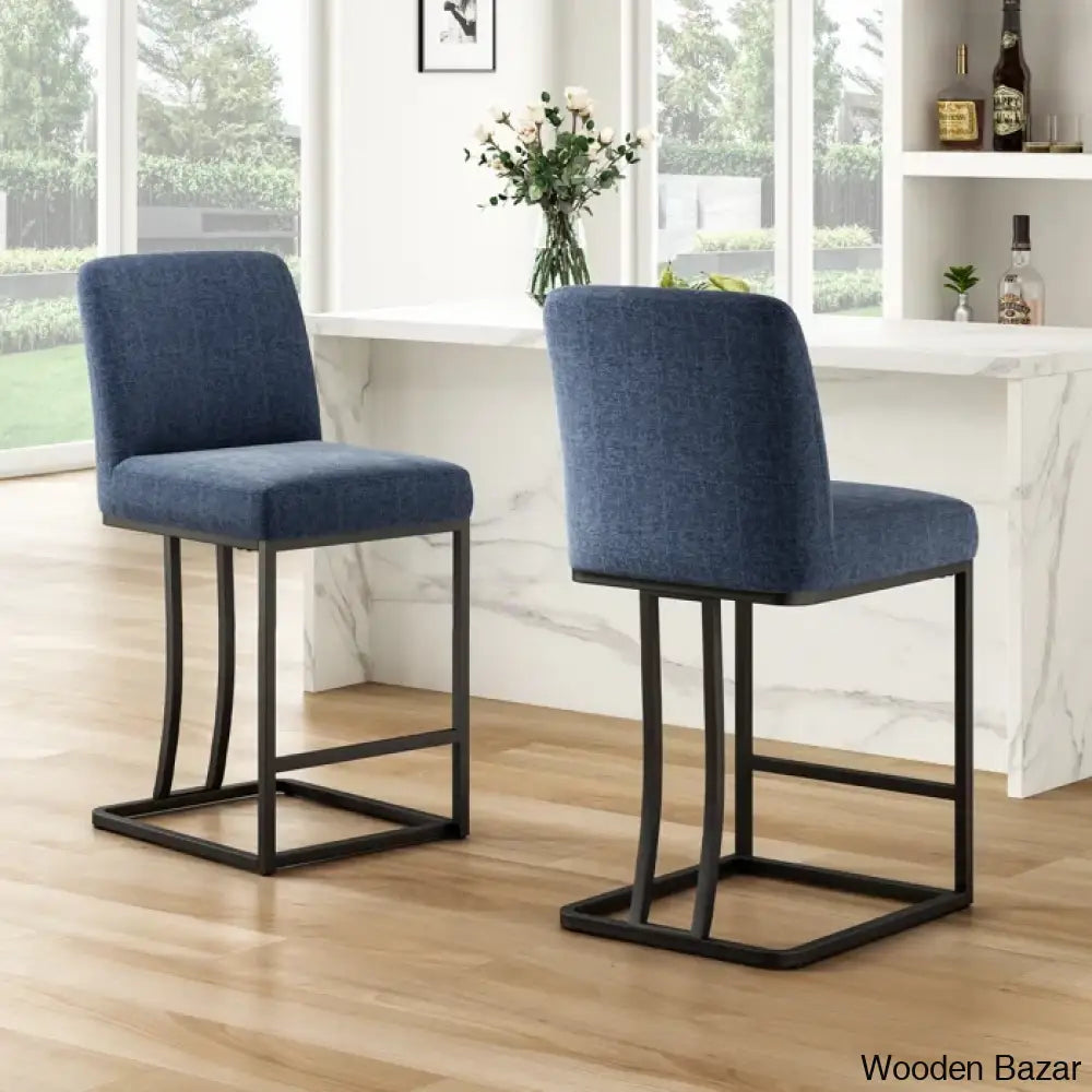 Brykenc Swivel Upholstered 23.4’’ Counter And Bar Stool With Metal Frame (Set Of 2)