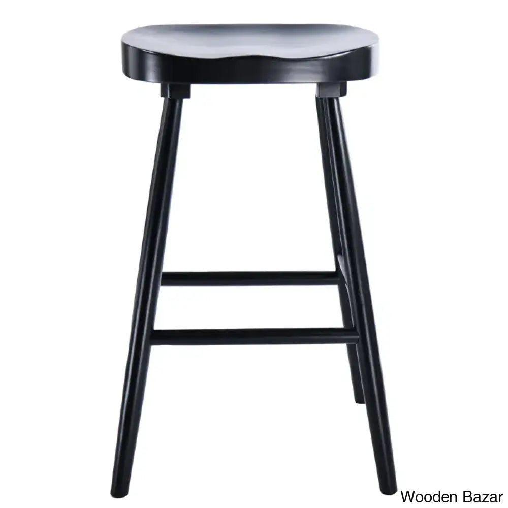 Brynnleighn Wood Ergonomic Seat Mid-Century Modern Counter Stools