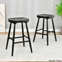 Brynnleighn Wood Ergonomic Seat Mid-Century Modern Counter Stools