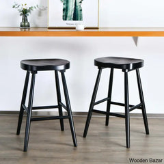 Brynnleighn Wood Ergonomic Seat Mid-Century Modern Counter Stools