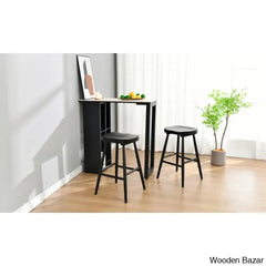 Brynnleighn Wood Ergonomic Seat Mid-Century Modern Counter Stools