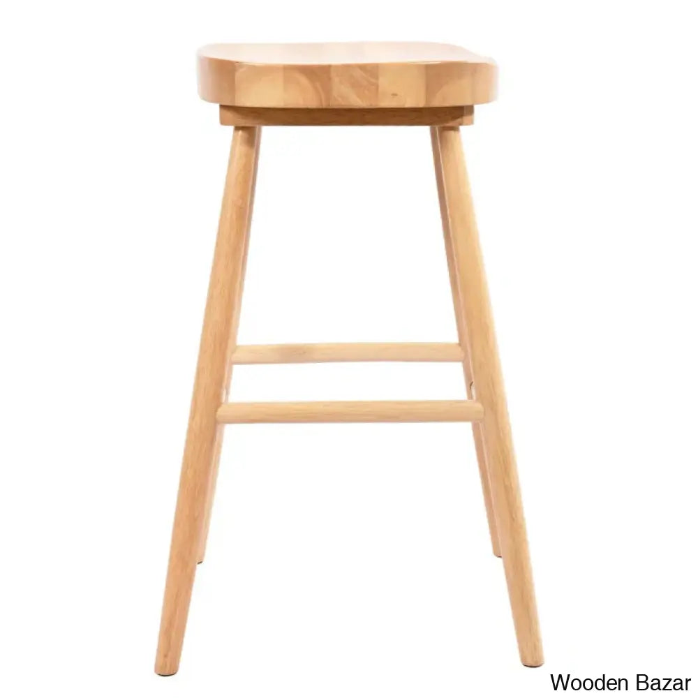 Brynnleighn Wood Ergonomic Seat Mid-Century Modern Counter Stools