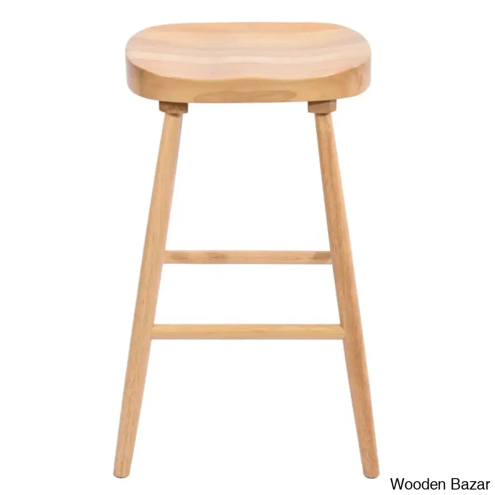 Brynnleighn Wood Ergonomic Seat Mid-Century Modern Counter Stools Natural / 1 Piece