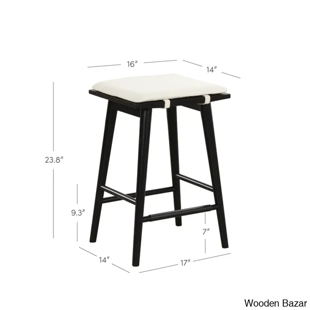 Bryseidaz Swivel Solid Wood 24’’ Counter And Bar Stool