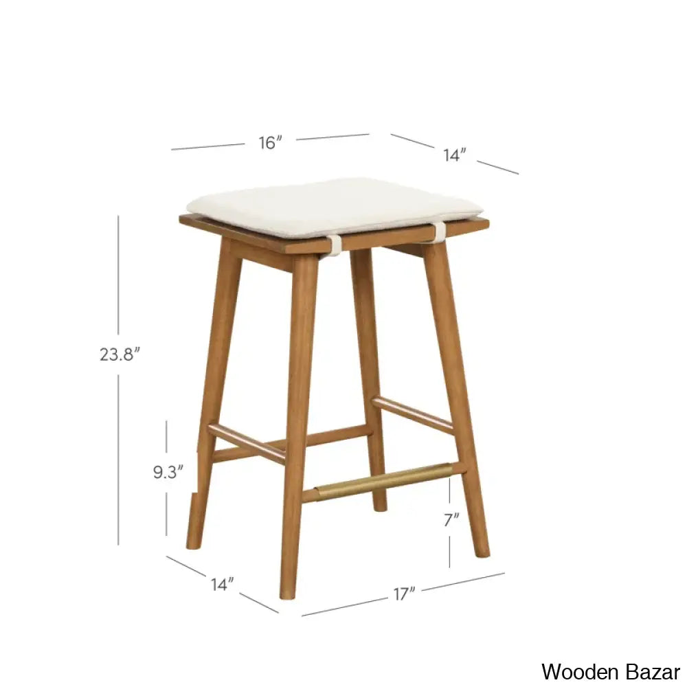 Bryseidaz Swivel Solid Wood 24’’ Counter And Bar Stool