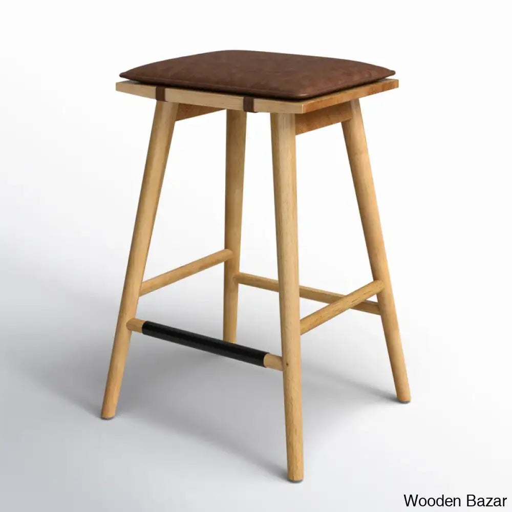 Bryseidaz Swivel Solid Wood 24’’ Counter And Bar Stool