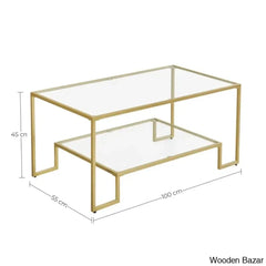 Bundyl Glass Top Coffee And Center Table