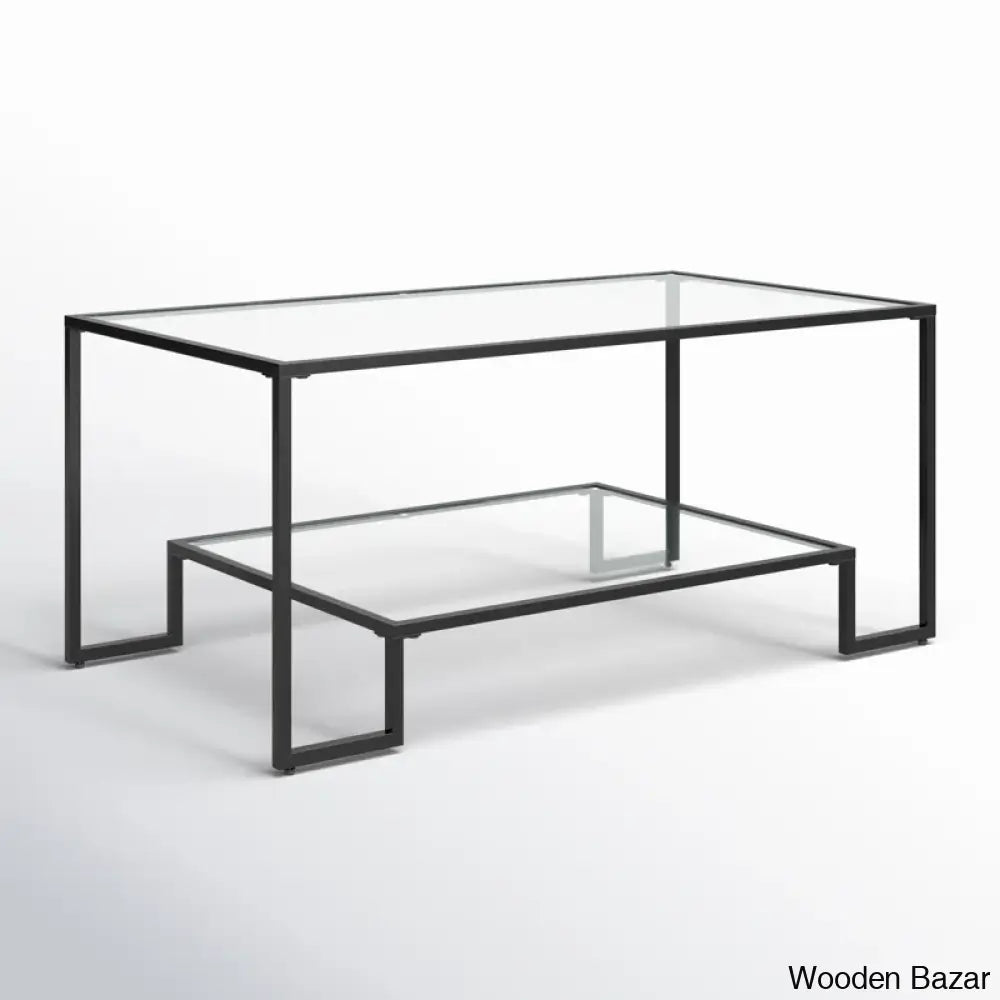 Bundyl Glass Top Coffee And Center Table Black