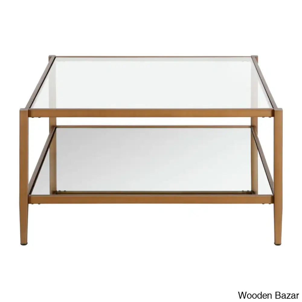 Burlingtony Glass 4 Legs Coffee And Center Table With Storage