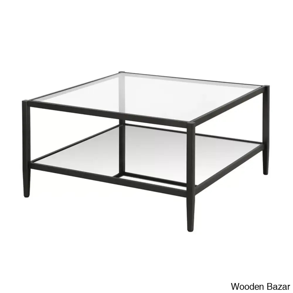 Burlingtony Glass 4 Legs Coffee And Center Table With Storage