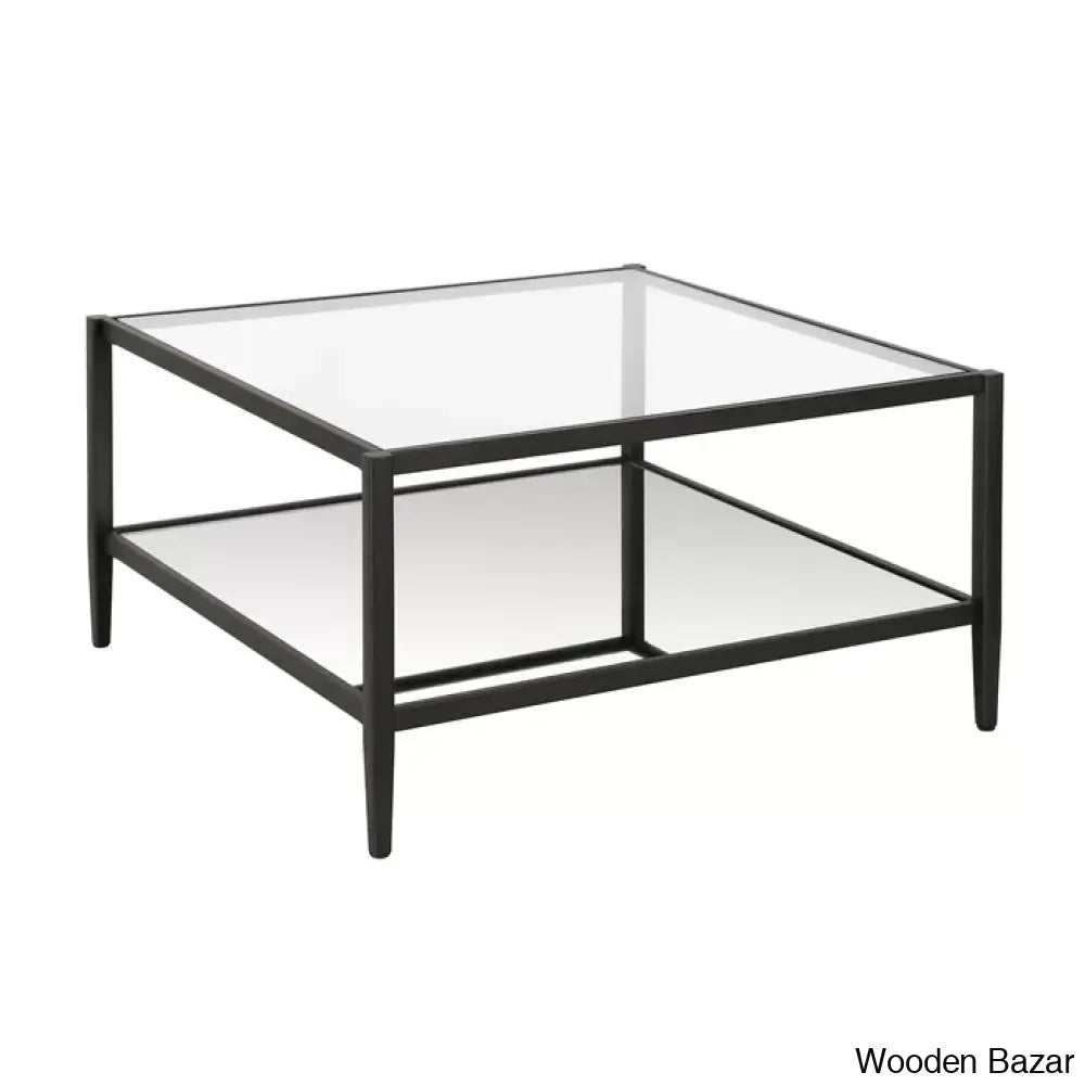 Burlingtony Glass 4 Legs Coffee And Center Table With Storage