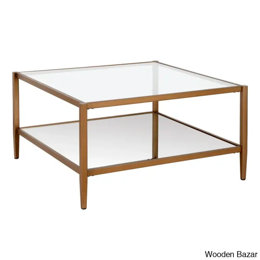 Burlingtony Glass 4 Legs Coffee And Center Table With Storage