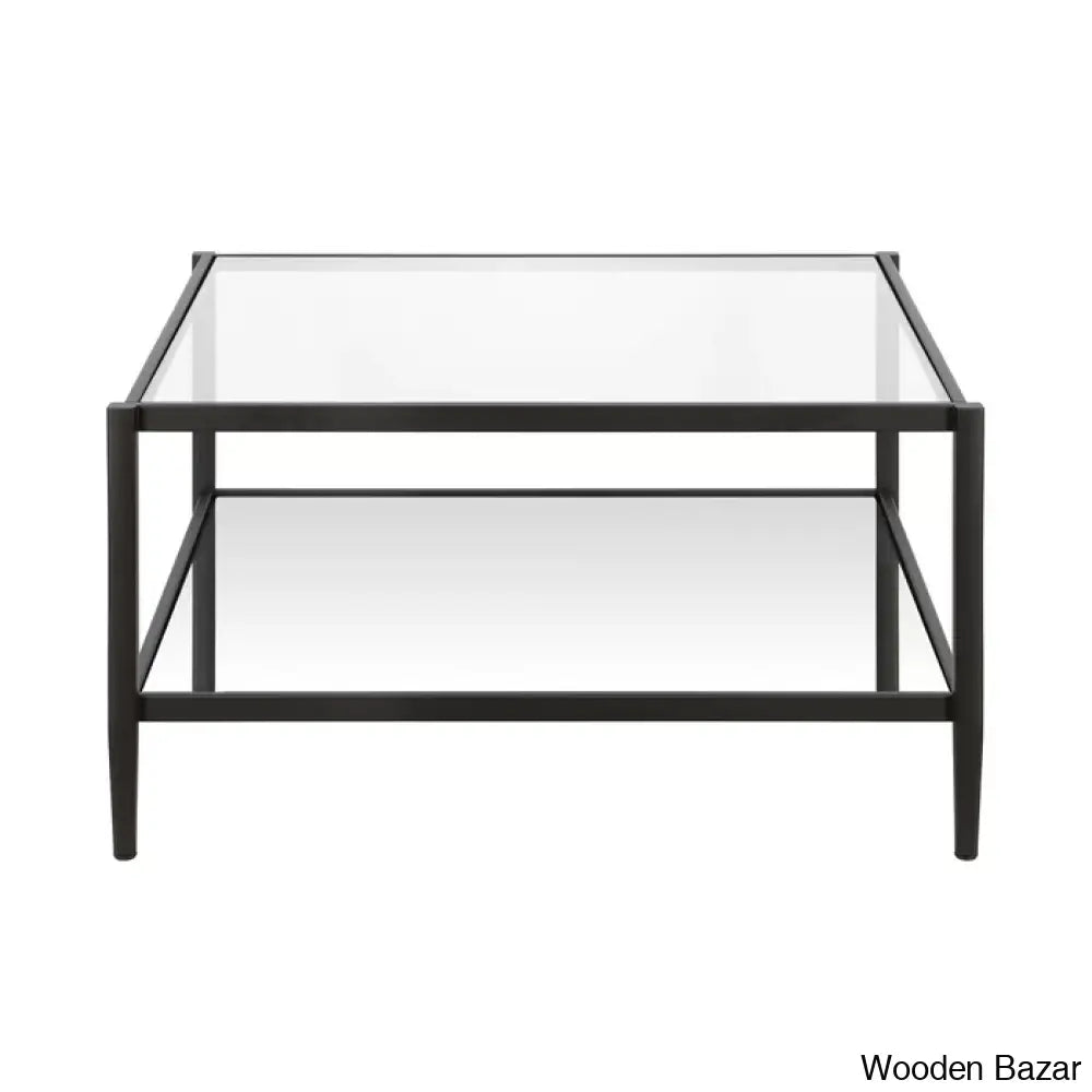 Burlingtony Glass 4 Legs Coffee And Center Table With Storage