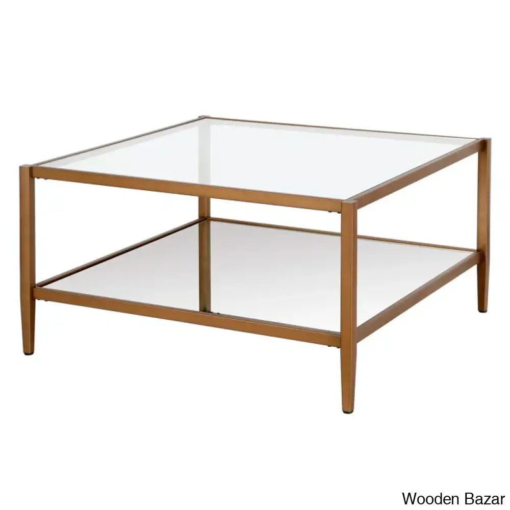 Burlingtony Glass 4 Legs Coffee And Center Table With Storage