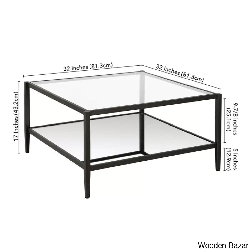 Burlingtony Glass 4 Legs Coffee And Center Table With Storage